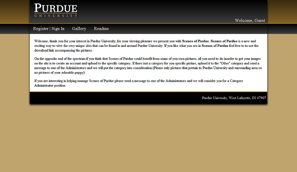 Purdue Photo Management Home Page