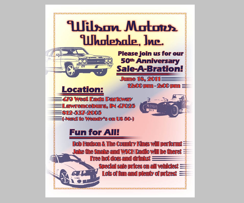 Wilson Motors 50th Anniversary Flyer