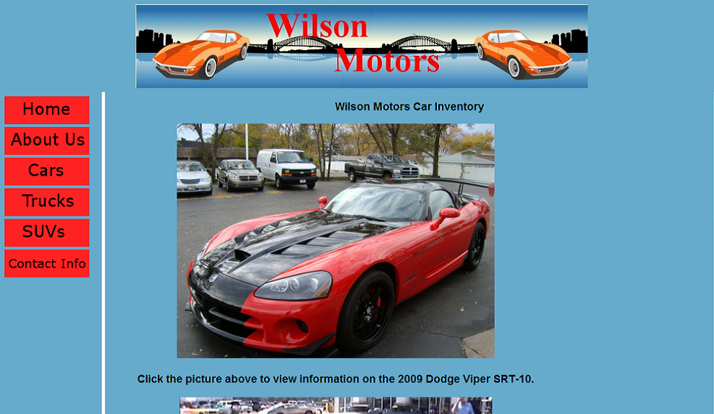 Wilson Motors Project Cars Page