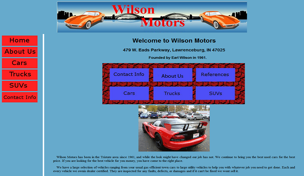 Wilson Motors Project Home Page